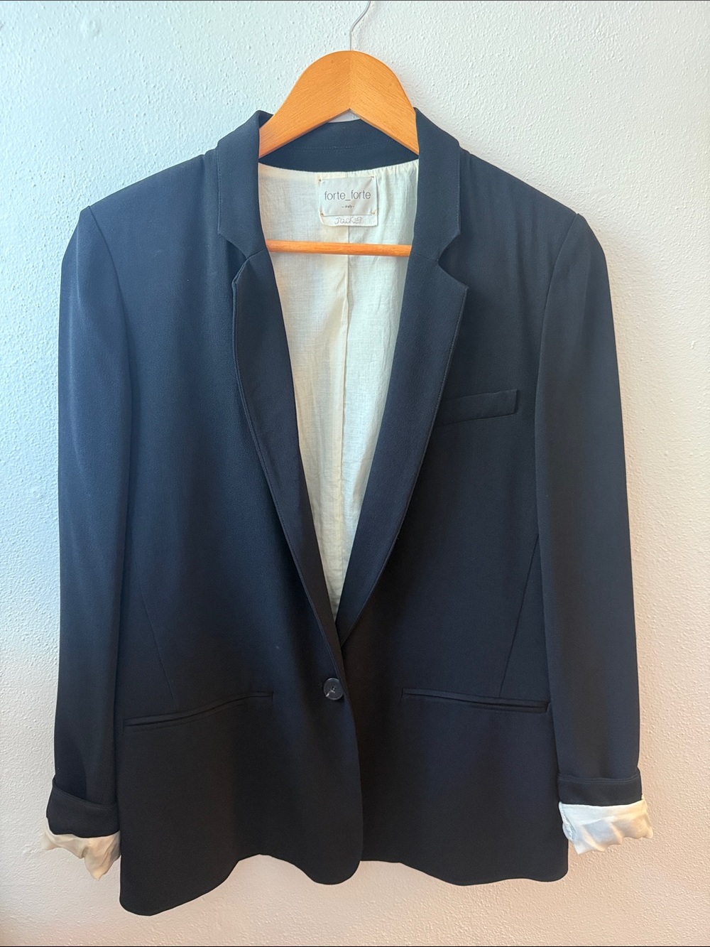 Forte_Forte Black Single-Button Tailored Blazer